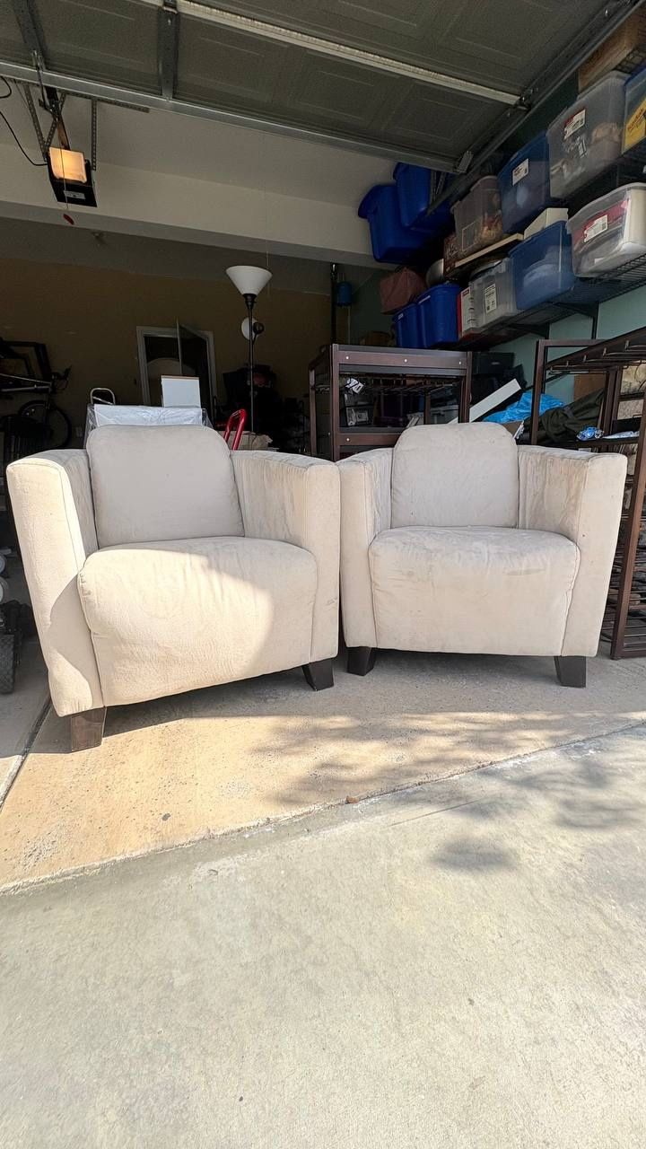 Accent Arm Chair Sofa Set Of 2 Ivory