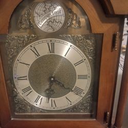 Vintage Grandfather Clock With Weights And Chimes