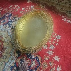 3 Golden Serving Tray small medium and large 