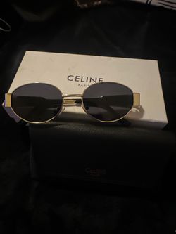 Celine Paris Oval Metal Frame Sunglasses