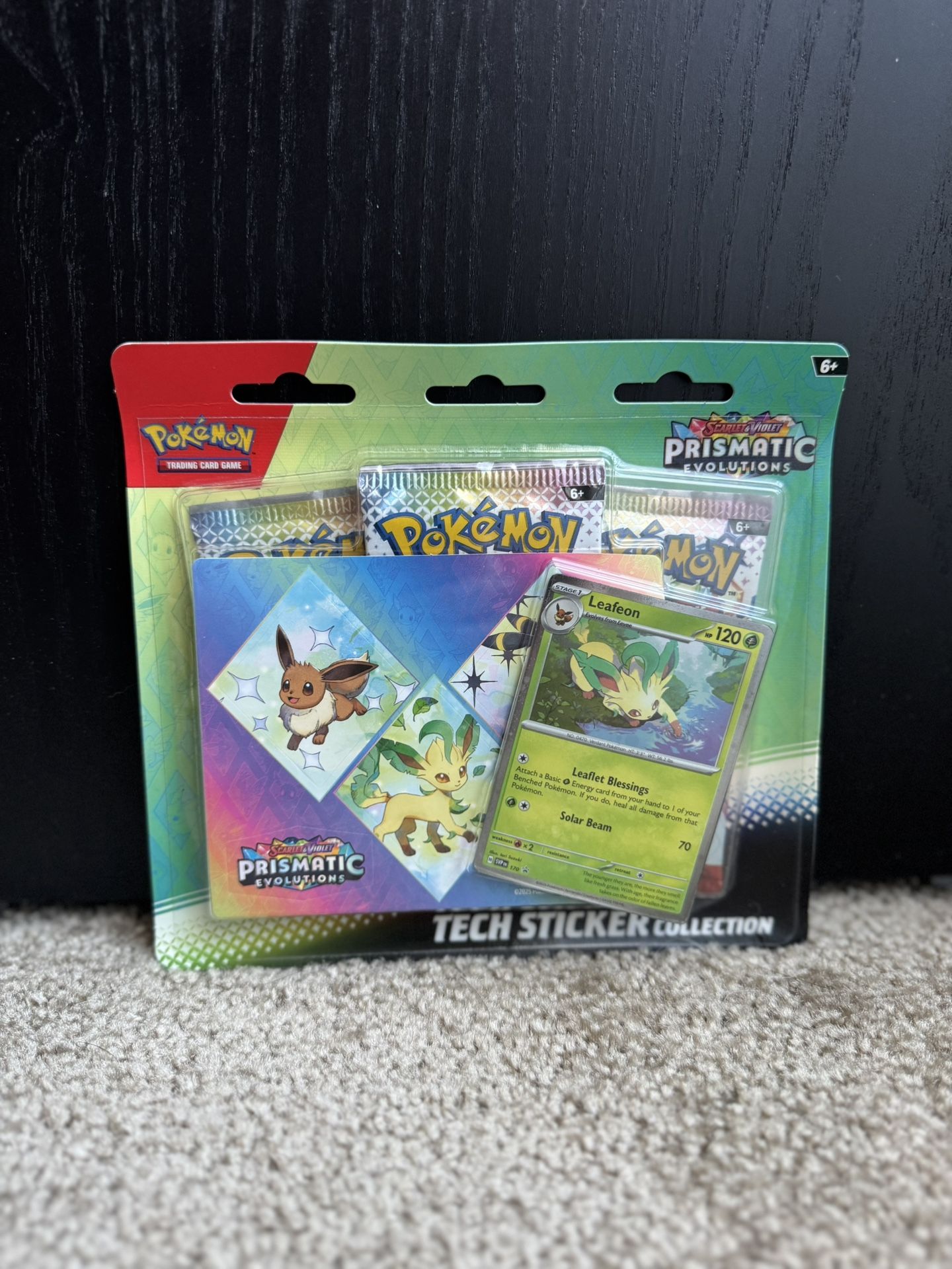Pokemon Prismatic Evolutions Leafeon Tech Sticker Collection