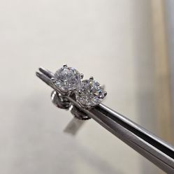 2 ct Lab Created 14k White Gold Screw back Earrings