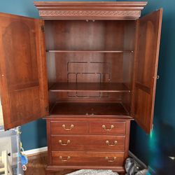 Two Piece Wooden Armoire