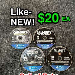 🎮 Call of Duty PS4 Games – Like New – $20 Each (BO3, BO4, MW, IW)