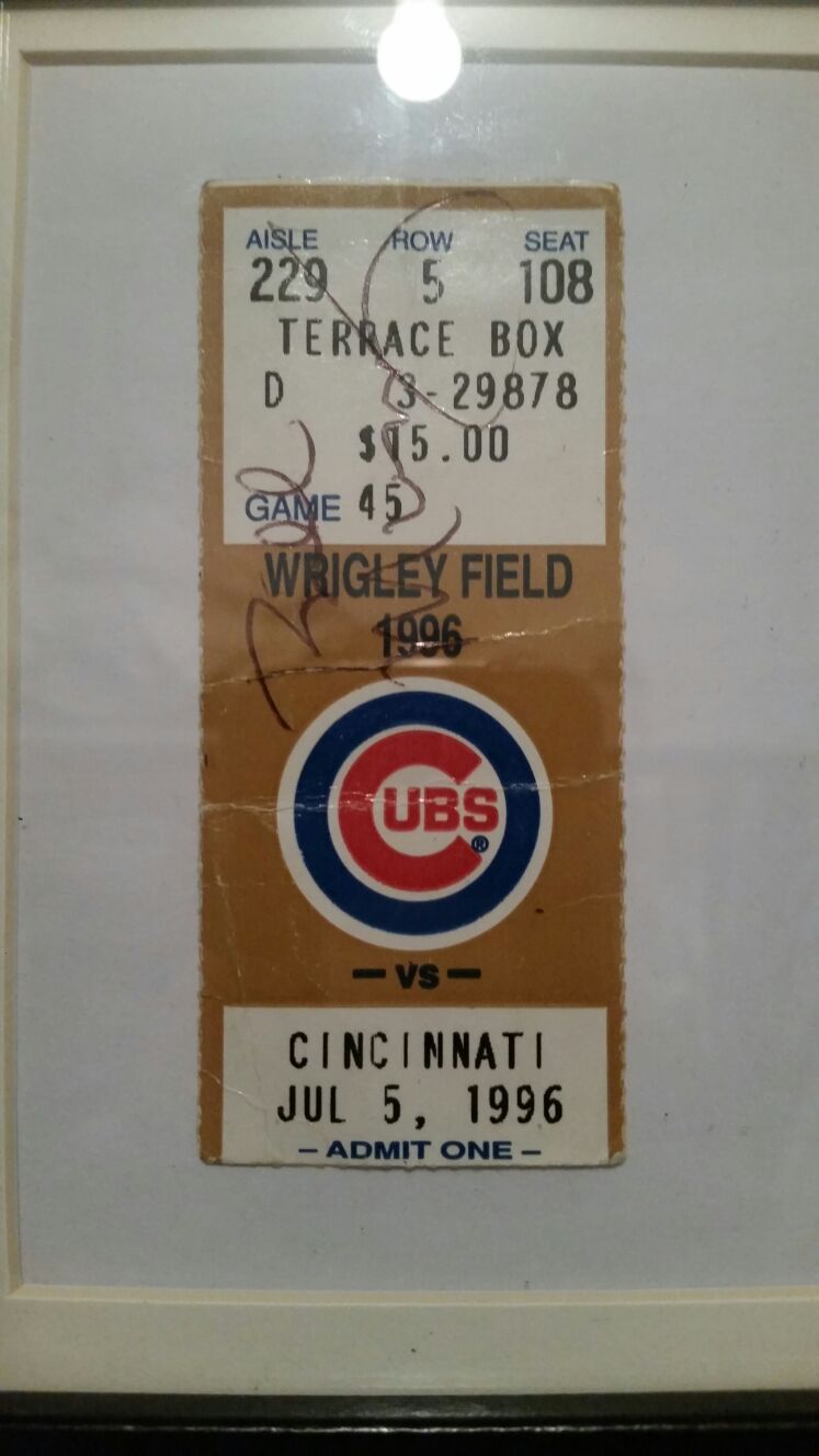 Bill Murray autographed cubs ticket