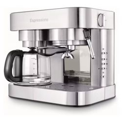 Espressione Stainless Steel Combination Espresso and Coffee Maker, 10 cup
