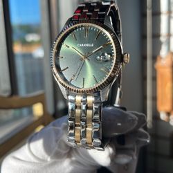 Caravelle Men’s Green Face Watch 