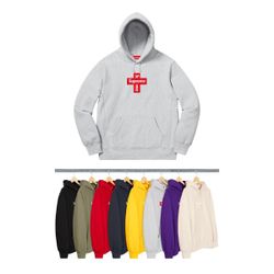 Size Large Grey Supreme Cross Logo Hoodie
