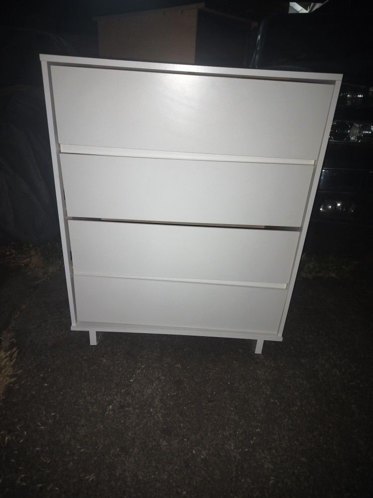White Four Drawer Dresser