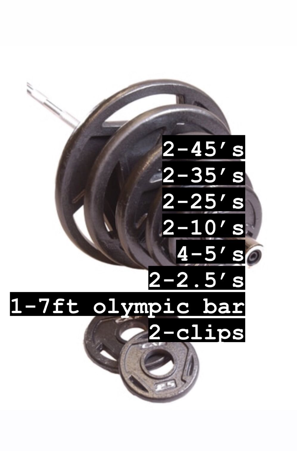 300LB OLYMPIC SET WITH GRIP PLATES, BAR, & CLIPS