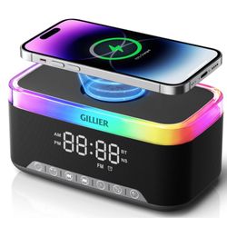 Gillier Wireless Charging Alarm Clock/ Radio 