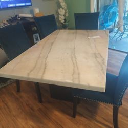 Marble Table 4 Chairs