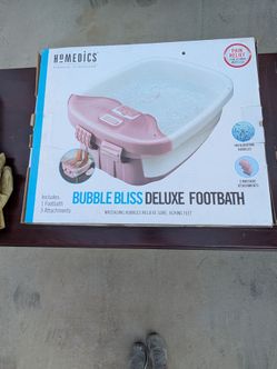 HoMedics Bubble Bliss Deluxe Foot Spa Bath – Pink & White (New in Box)