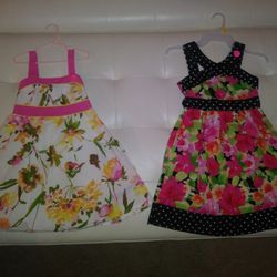 2 Girls Flowers Spring/ Summer Dresses Size 8!