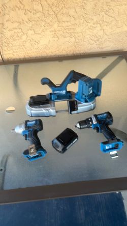 20v Brushlesss Bandsaw, Hammer Drill , 1/2" impact with 1 battey