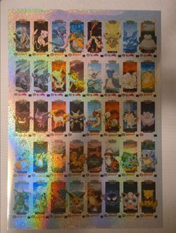 Uncut sheets of pokemon
