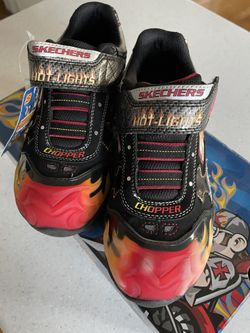 Skechers Hot Lights Chopper Boys Shoes Size 3 NEW