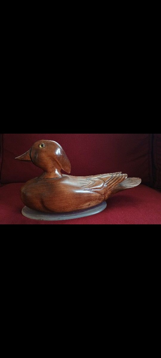Vintage Beautiful Wood Duck Decoy 13x7"  hunting outdoors. See our other great vintage art antiques furniture  fishing lures jewelry toys sports colle