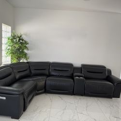 Power Recliner Sofa With 3 Recliners 