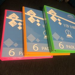 3 Ring Binders, Durable 1” Round Ring, Holds 8.5 * 11inch Papers, with 2 Pockets