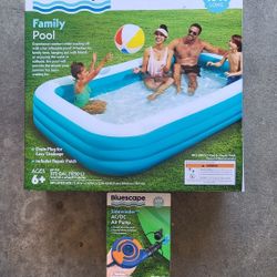 Family Pool 10 Ft. Long And Air Pump New ( Price Firm!!)