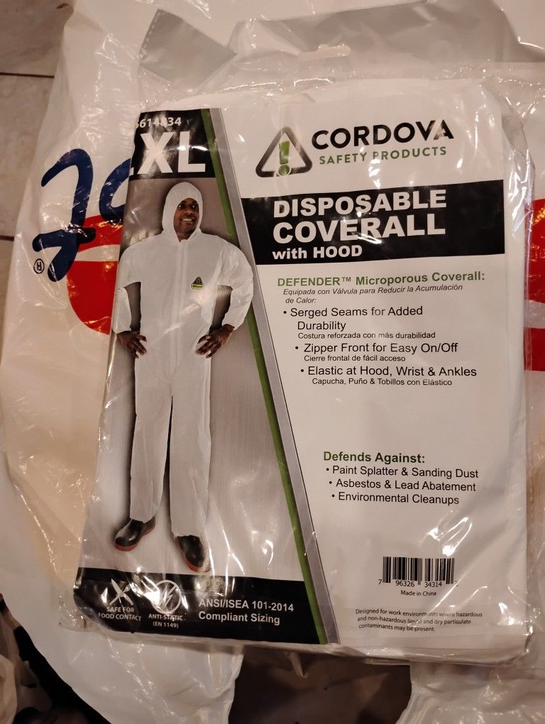 disposable overalls/hood