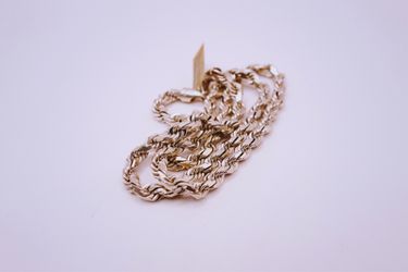 10 K white gold solid rope chain