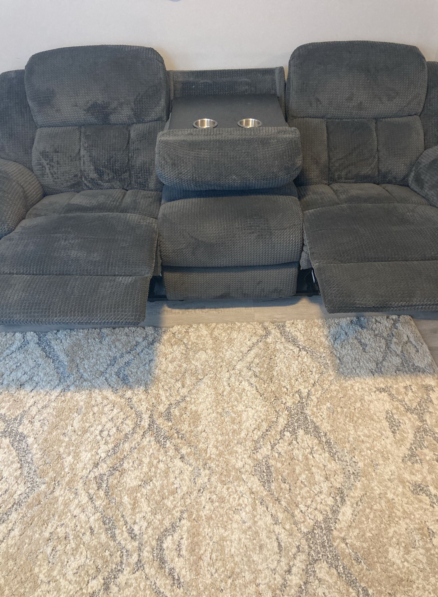 Plushy Dark Blue Medium Couch