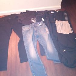 Men's Clothes 1 Pair 501 36"30  2 Pair Of Old Navy34"301 Levi Shirt Xl2 Adidas Sweats And 1 Adidas Sweater Hoodie