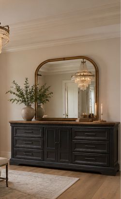Black solid oak dresser