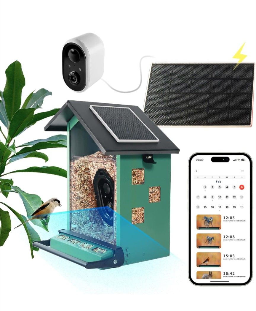 Bird Feeder Squirrel-Proof Bird Feeder with Camera Watch The Birds Feed