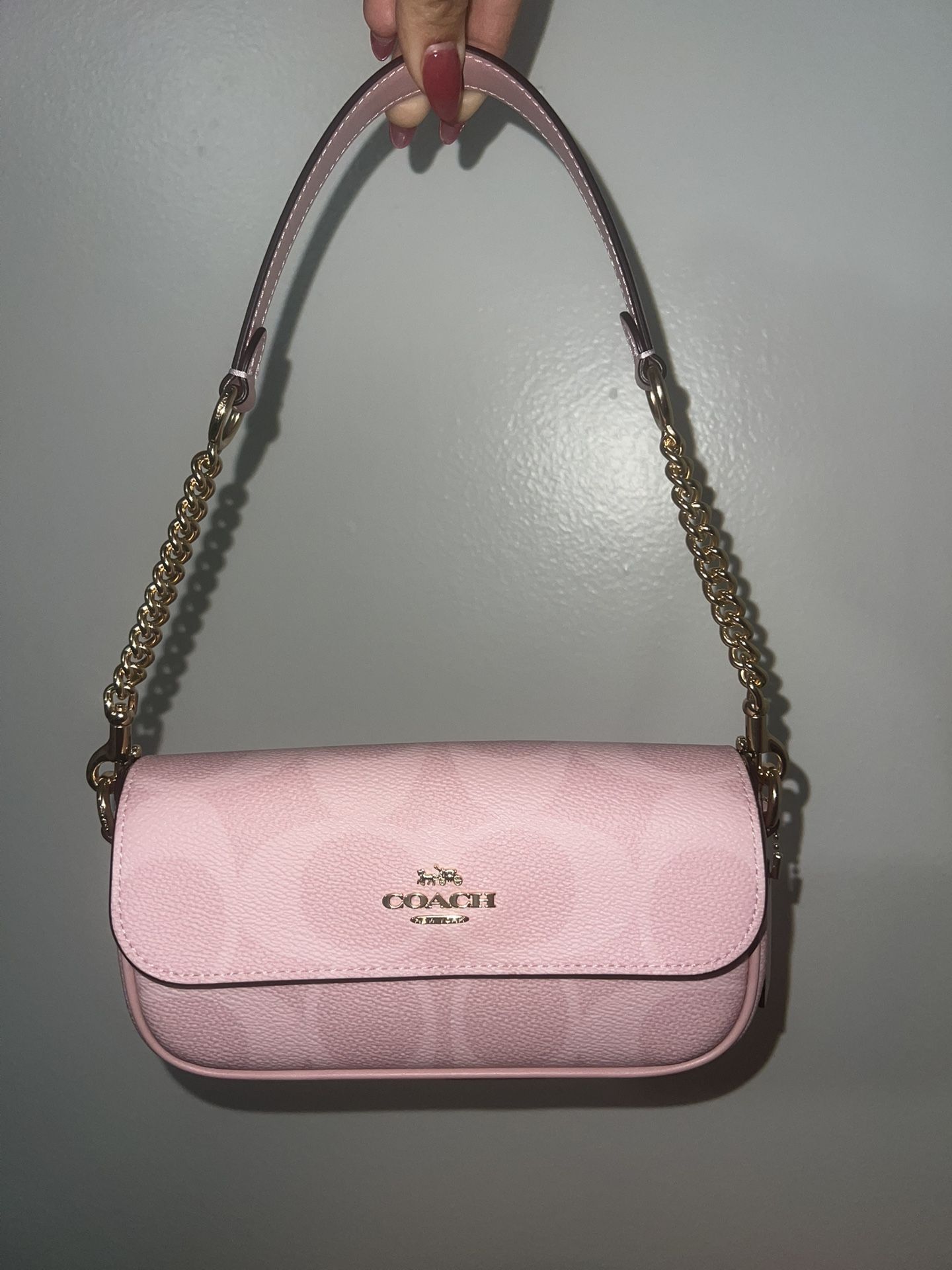 Powder Pink Coach Hailey Flap Bag