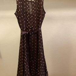 Brown and white polkadot dress