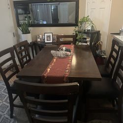 Solid Wood Dining Table Set w/ Chairs