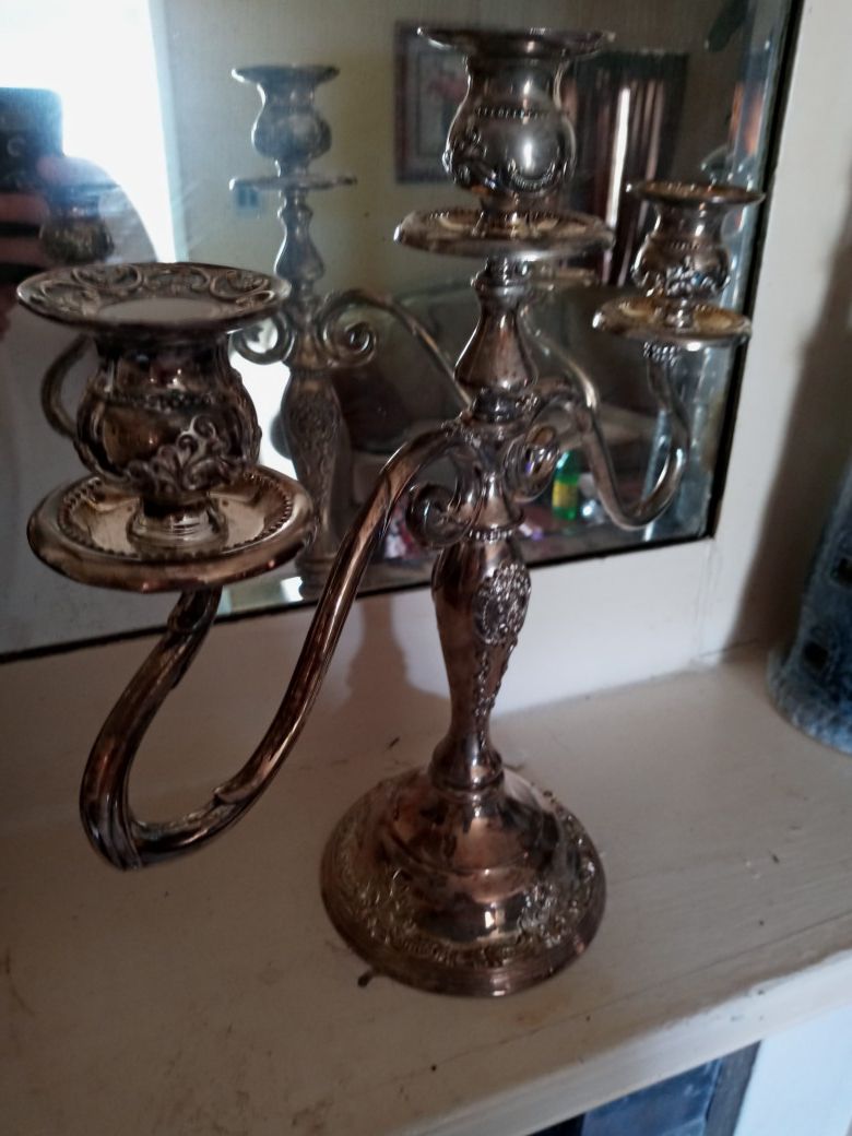 Vintage Silver Plated Candleabra