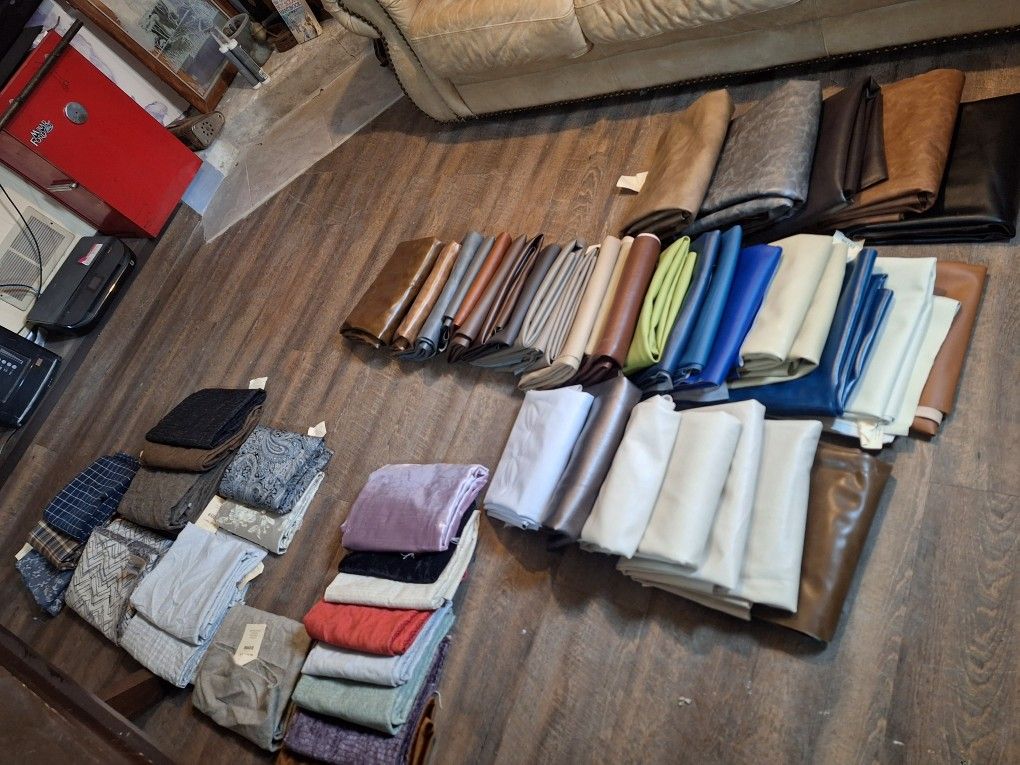 Lot Of LEATHERS, VELVETS, AND OTHER ULPOSTERY