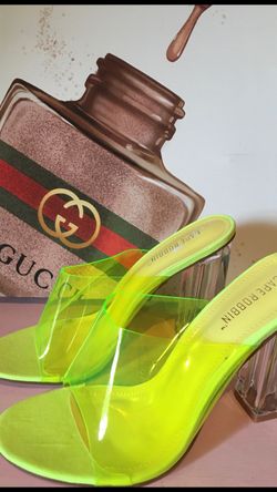 Lime green translucent sandals