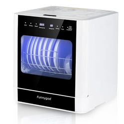 Countertop dishwasher, portable dishwasher, fully automatic, with 4 cleaning modes automatic water suction drying and disinfection functions can be co