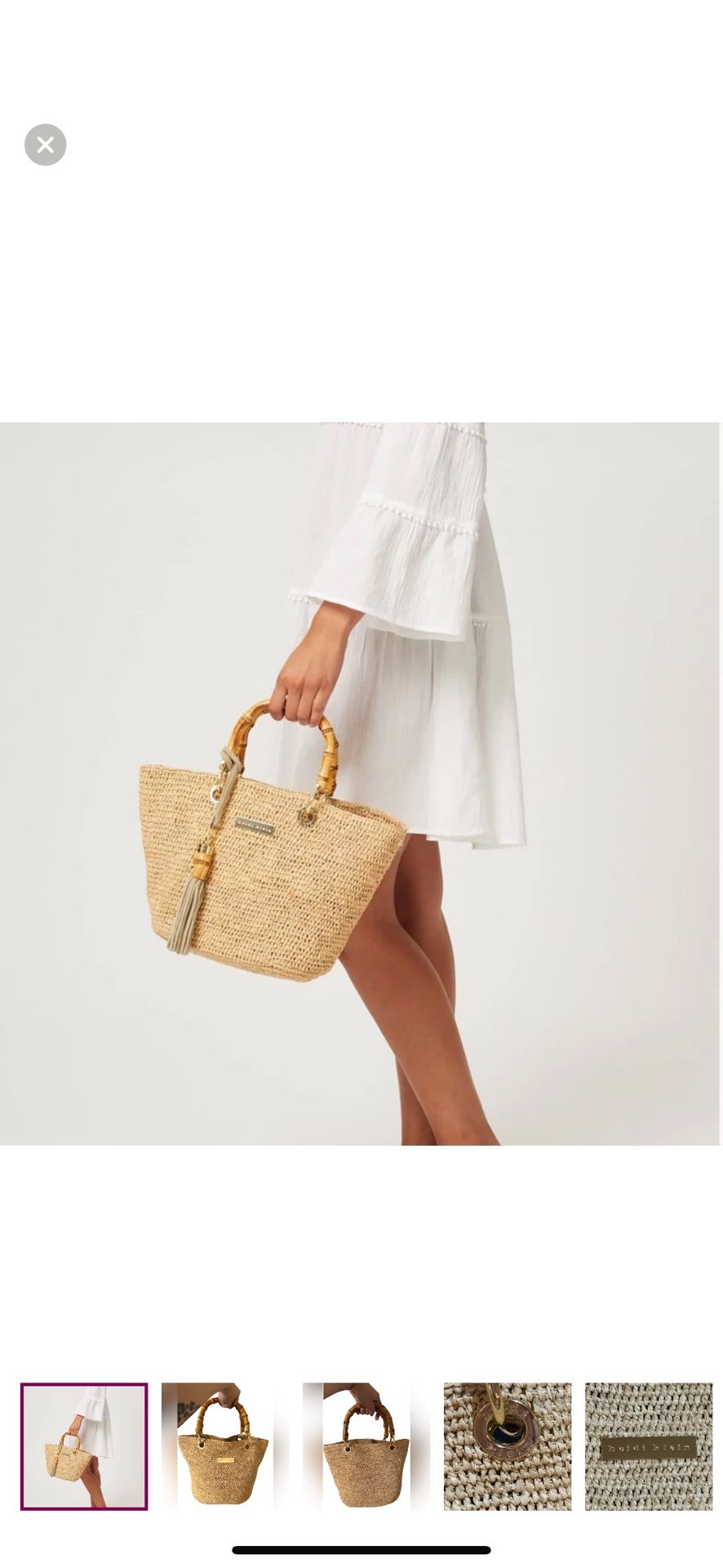 HEIDI KLEIN Savannah Bay Bamboo Handles Raffia Tote Bag $211 SOLD OUT