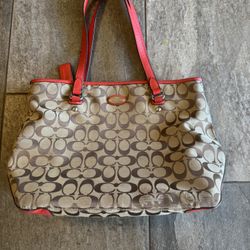 Authentic Coach bag With Red Trimming 