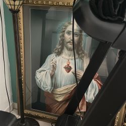 Jesus Sacred Heart Picture Frame In Glass N Wood Frame
