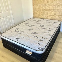 Queen Size Pillow Top Bamboo Brand Mattress New 