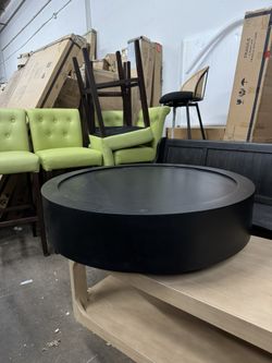 40” coffee table, solid heavy wood, black