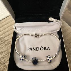 S925 Pandora Bracelet Whith Charms  8" Brand New 