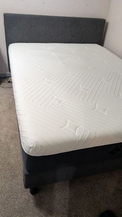Queen bed frame and mattress