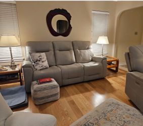 Matthew’s Cove Leather Triple Power Reclining Sofa