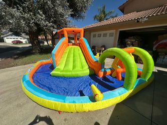 Inflatable Water Slide 6 In 1 Obstacle With Splash Pool