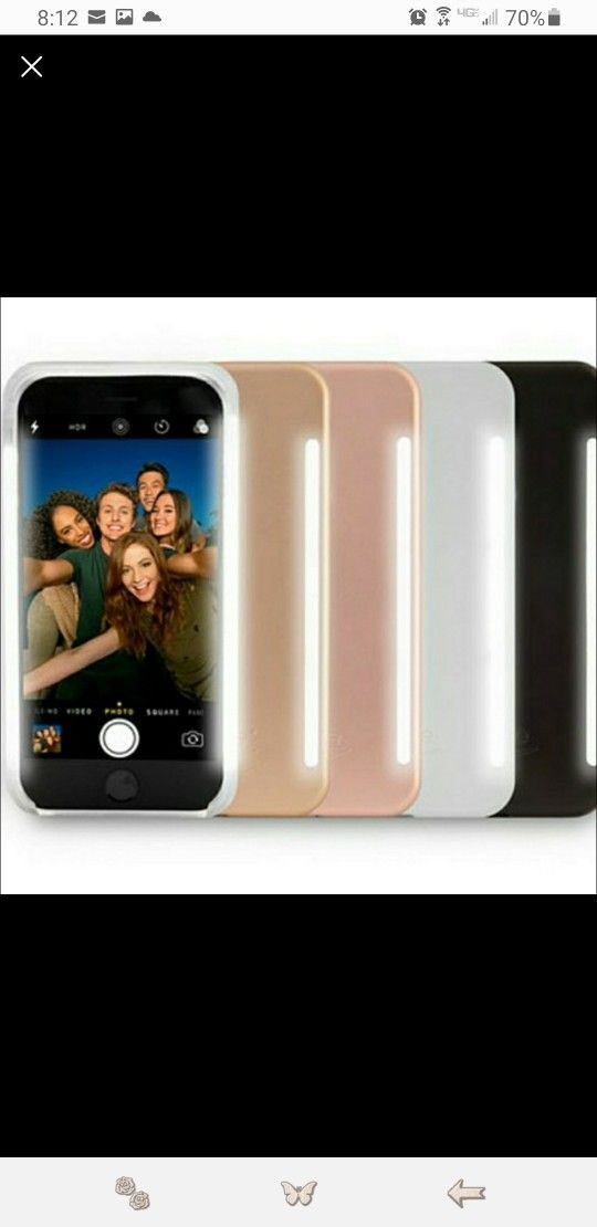 NEW LUMEE DUO iPhone 6 plus, 6s plus/ 7 White, Black, Blush Gold Case Front/Back Lighting