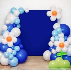 Babenest Wedding Arch Backdrop Cover, 6.6x6.6FT Royal Blue Two-Sided Spandex Cover for Square Metal Arch Stand, Fitted Balloon Arch Cover for Party Ce