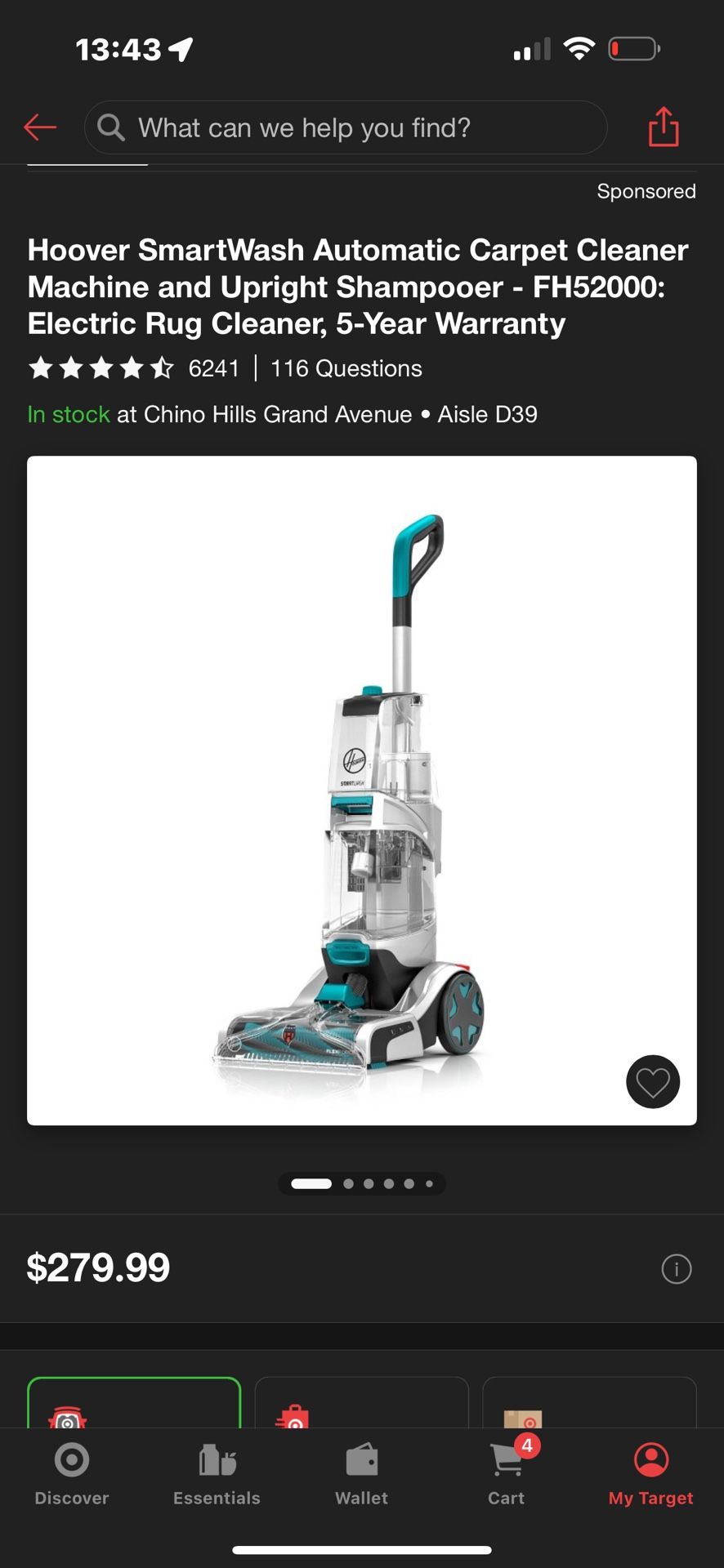 Gently Used Hoover Carpet Shampooer 